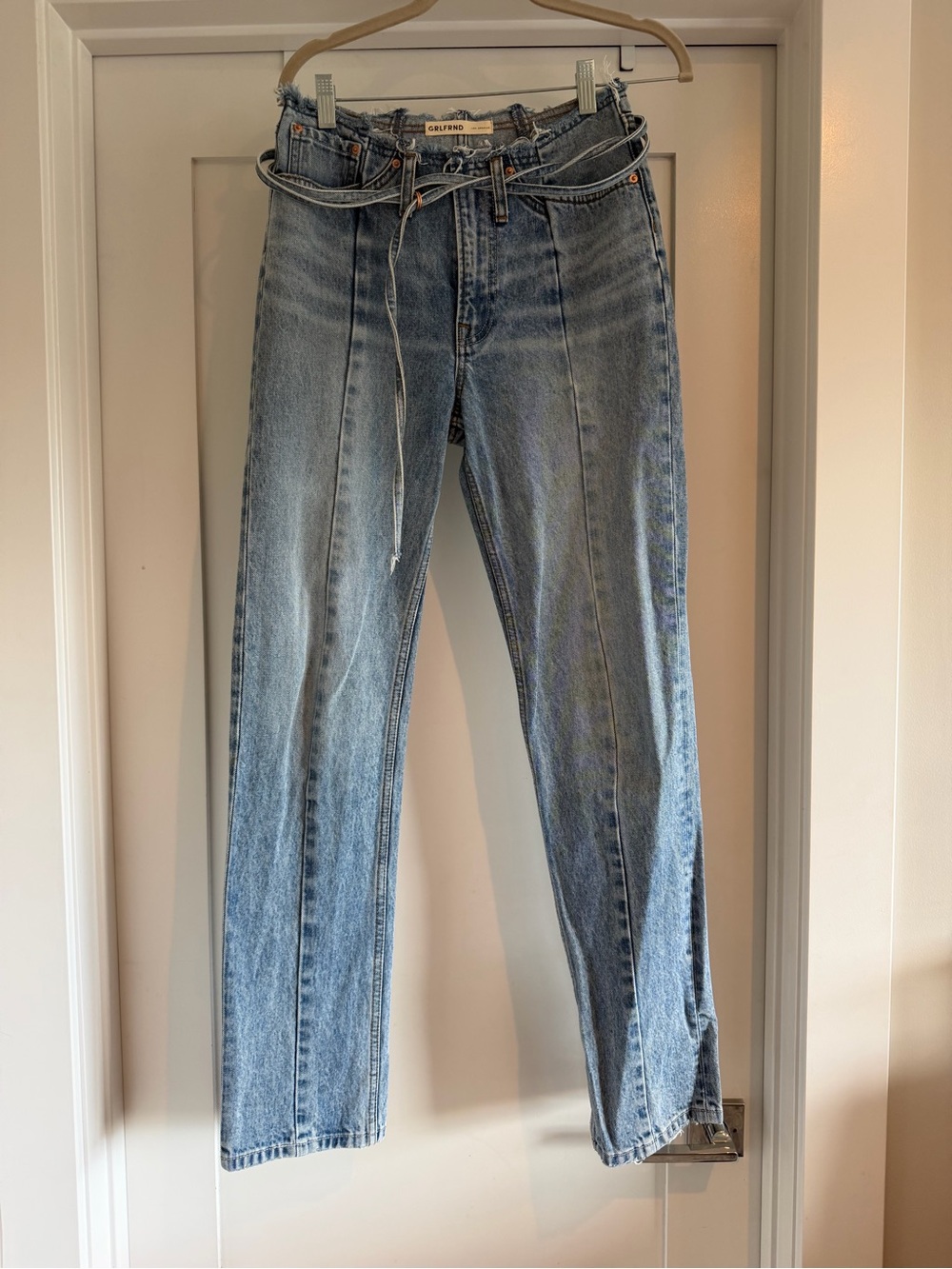 GRLFRND Adriana Belted Frayed Waist Jeans Bisbee Size 26